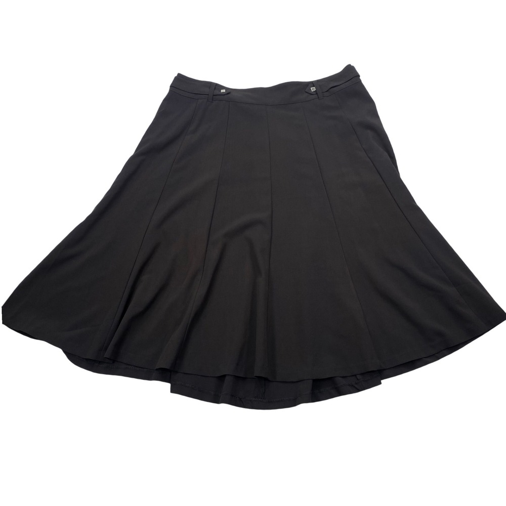 CJ Banks A-Line Midi Skirt Womens 20W Black Paneled Career 8449 New
